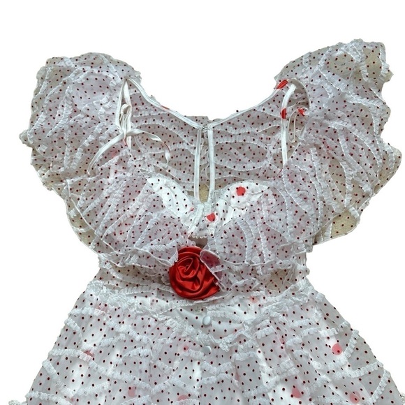 For Love & Lemons Ilaria Red and White Polka Dot Mini Dress US S - Picture 3 of 12